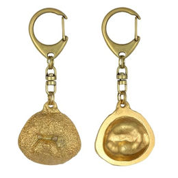 Bichon Frise Schlüsselanhänger mit goldplattiertem Hundemotiv – Bild 1 von 6