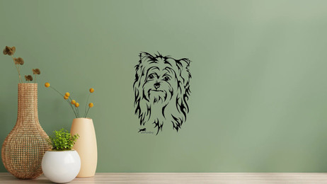 Produktbild von Biewer Yorkshire Kopf Wandtattoo Wandbild Wandsticker Wandaufkleber Wanddekoration