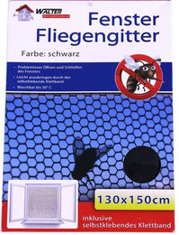 Produktbild von BigDean Schutznetz Fliegengitter Fenster 130x150 schwarz