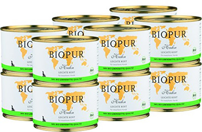 Produktbild von BIOPUR Nassfutter für Hunde Bio Huhn Leichte Kost - 12 x 400 g