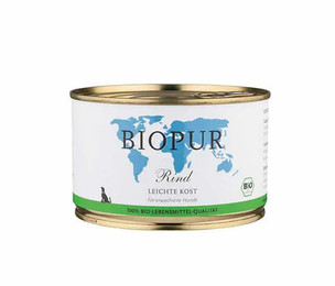 Produktbild von BIOPUR Nassfutter für Hunde Bio Rind Leichte Kost 400g - 400g
