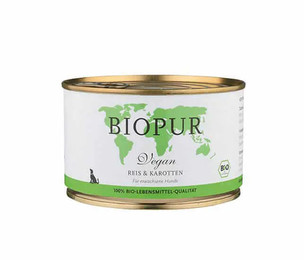 Produktbild von Biopur Nassfutter für Hunde Reis & Karotten (vegan) 400g