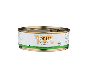 Produktbild von BIOPUR Nassfutter für Katzen Bio Huhn & Reis  Glutenfrei