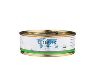 Produktbild von BIOPUR Nassfutter für Katzen Bio Rind & Reis Glutenfrei 200g