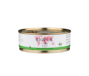 Produktbild von BIOPUR Nassfutter für Katzen Bio Schaf & Reis Glutenfrei 200g