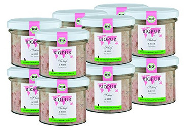 Produktbild von BIOPUR Nassfutter für Katzen Bio Schaf und Reis - 12 x 100 g