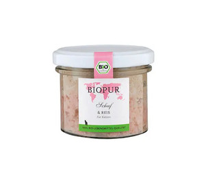 Produktbild von BIOPUR Nassfutter für Katzen Bio Schaf und Reis 100g