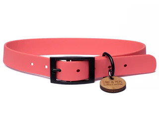 Produktbild von Biothane Halsband Apricot - S (25-33cm) schwarz