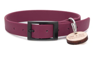 Produktbild von Biothane Halsband Beere - M (33-40cm) schwarz