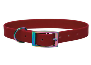 Produktbild von Biothane Halsband Bordeaux Regenbogen L (39-49cm)