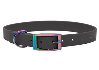 Produktbild von Biothane Halsband Coffee - Regenbogen M (33-40cm)