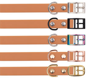 Produktbild von Biothane Halsband Cognac - Gold XS