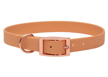 Produktbild von Biothane Halsband Cognac - Rosegold S (25-33cm)
