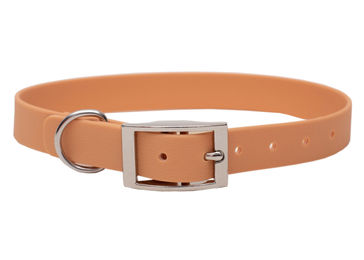 Produktbild von Biothane Halsband Cognac Silber L 39-49cm