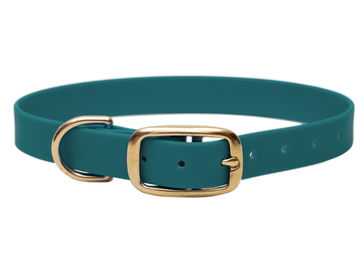 Produktbild von Biothane Halsband Green - Gold M (33-40cm)