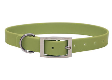 Produktbild von Biothane Halsband Khaki Silber / M (33-40cm)