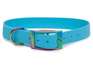Produktbild von Biothane Halsband Light Blue - M (33-40cm) regenbogen
