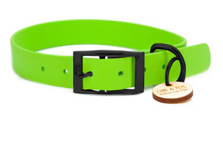 Produktbild von Biothane Halsband Limette - S (25-33cm) schwarz