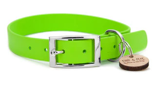 Produktbild von Biothane Halsband Limette - S (25-33cm) silber