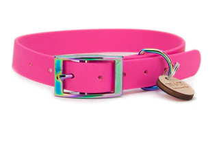 Produktbild von Biothane Halsband Pink - L (39-49cm) regenbogen