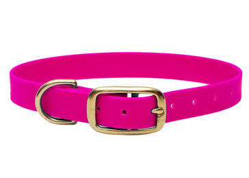 Produktbild von Biothane Halsband Pink S (25-33cm) / Gold