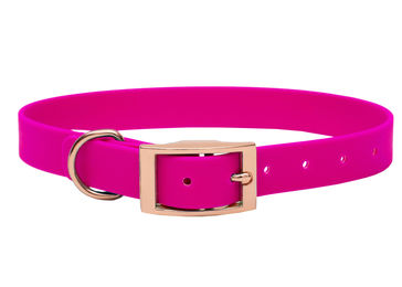 Produktbild von Biothane Halsband Pink XL (49-59cm) / Rosegold