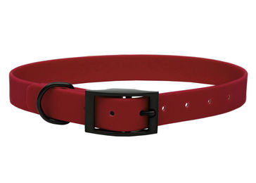 Produktbild von Biothane Hundehalsband Bordeaux - Schwarz M (33-40cm)