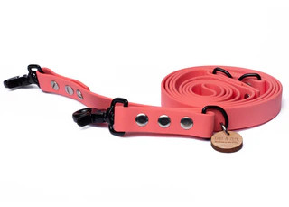 Produktbild von Biothaneleine Apricot - 19mm - 2m verstellbar mit schwarzem Scherenkarabiner