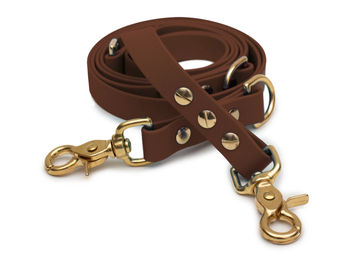 Produktbild von Biothaneleine Braun 20mm / Rosegold