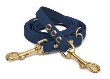 Produktbild von Biothaneleine Dark Blue 25mm / Gold