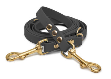 Produktbild von Biothaneleine Grau 25mm / Gold