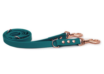 Produktbild von Biothaneleine Green - 25mm - 2m verstellbar mit rosegoldenem Bolzenkarabiner