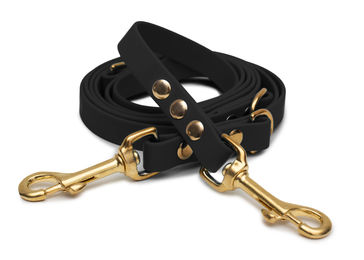 Produktbild von Biothaneleine Schwarz 16mm / Gold