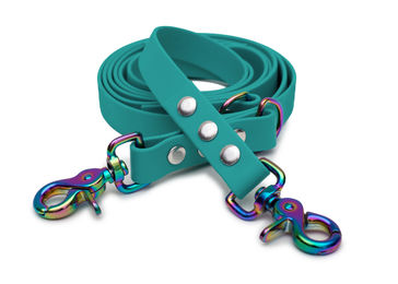 Produktbild von Biothaneleine Türkis 20mm / Regenbogen