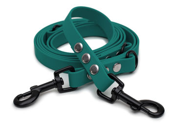 Produktbild von Biothaneleine Waldgrün 25mm / Silber