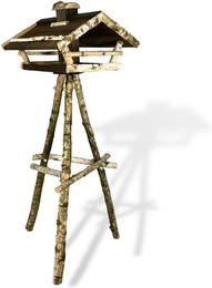Produktbild von Birkenfutterstelle Vogelhaus mit Holzdach und Ständer