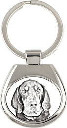 Produktbild von Black and Tan Coonhound I - keychain with a dog, keychain with a print, personalized pendant from the Art-Dog brand silber