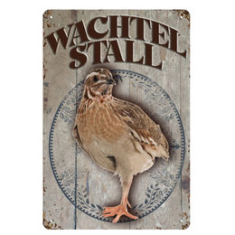Produktbild von Blechschild Vintage - Wachtel "WACHTELSTALL"