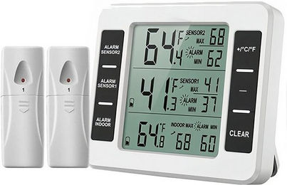 Produktbild von BlingBin Digitales Aquarienthermometer mit 2 kabellosen Sensoren