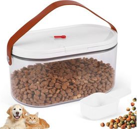 BlingBin Futterbehälter Futter Aufbewahrungsbehälter für Haustiere mit Schaufel, Futterspender, ABS + PET, (1er Set, 1-tlg., 1x Vorratsglas, 1x Löffel), transparenter Aufbewahrungsbehälter für Hunde- und Katzenfutter – Bild 1 von 5