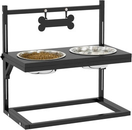 Produktbild von BlingBin Futternapf Erhöhter Hundenapf Höhenverstellbar Fressnapf mit Ständer, Edelstahl, 2 x 900ml Edelstahlnäpfen verstellbar Futterstation für Hunde