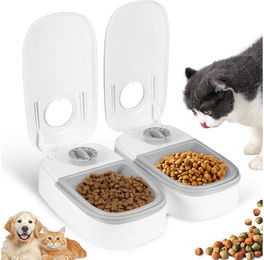 BlingBin Futterspender Automatischer Futterspender für Hunde Katze mit Timer, 350 ml Trocken- und Nassfutter Spender Automatic Feeder – Bild 1 von 5