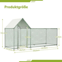 Produktbild von BlingBin Hühnerstall Freigehege mit Sicherheitsschloss und PE-Tuch
