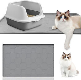 Produktbild von BlingBin Katzenecktoilette Katzenklo Matte, 86 x 56 cm Silikon Katzenstreu Matte Groß, Wasserdichte Katzenmatte Katzenklo Unterleger, Katzenstreumatte