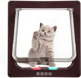 Produktbild von BlingBin Katzenklappe 4-Wege Magnetverschluss ABS-Kunststoff Braun