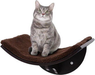 BlingBin Katzenliege Katzen Wandliege Katzenbett Katzenregal Wandmontage Plüschauflage, weiche Liegefläche, bis 10kg, 41x28x21cm – Bild 1 von 5