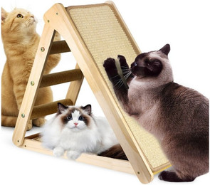 Produktbild von BlingBin Kratzbrett Sisal Kratzbrett Katzen, Katzenkratzer, Dreieck Faltbares Design, (Kratzsäule, Sisal-Katzenkratzbaum, 1-tlg., Sisal Katzenkratzpad, Haustier Möbel für alle Katze), 3 In 1 Abriebfestes Katzenkratzbret aus Hochwertigem Sisal, Kratzbaum