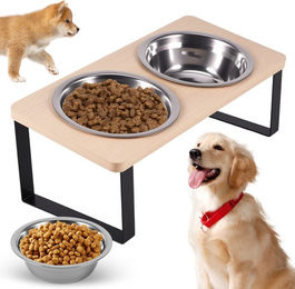 Produktbild von BlingBin Napf-Set Katzennapf Erhöht 15° Futterstation