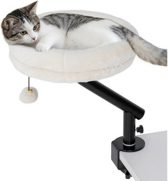 Produktbild von BlingBin Tierbett Katzen-Schreibtischbett, Katzenbett für Schreibtisch mit 360°Drehung, Verstellbarer Höhe, Katzenliege mit abnehmbarem Bett