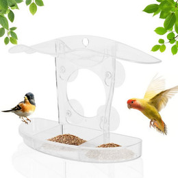 Produktbild von BlingBin Transparentes Vogelhaus mit Saugnäpfen